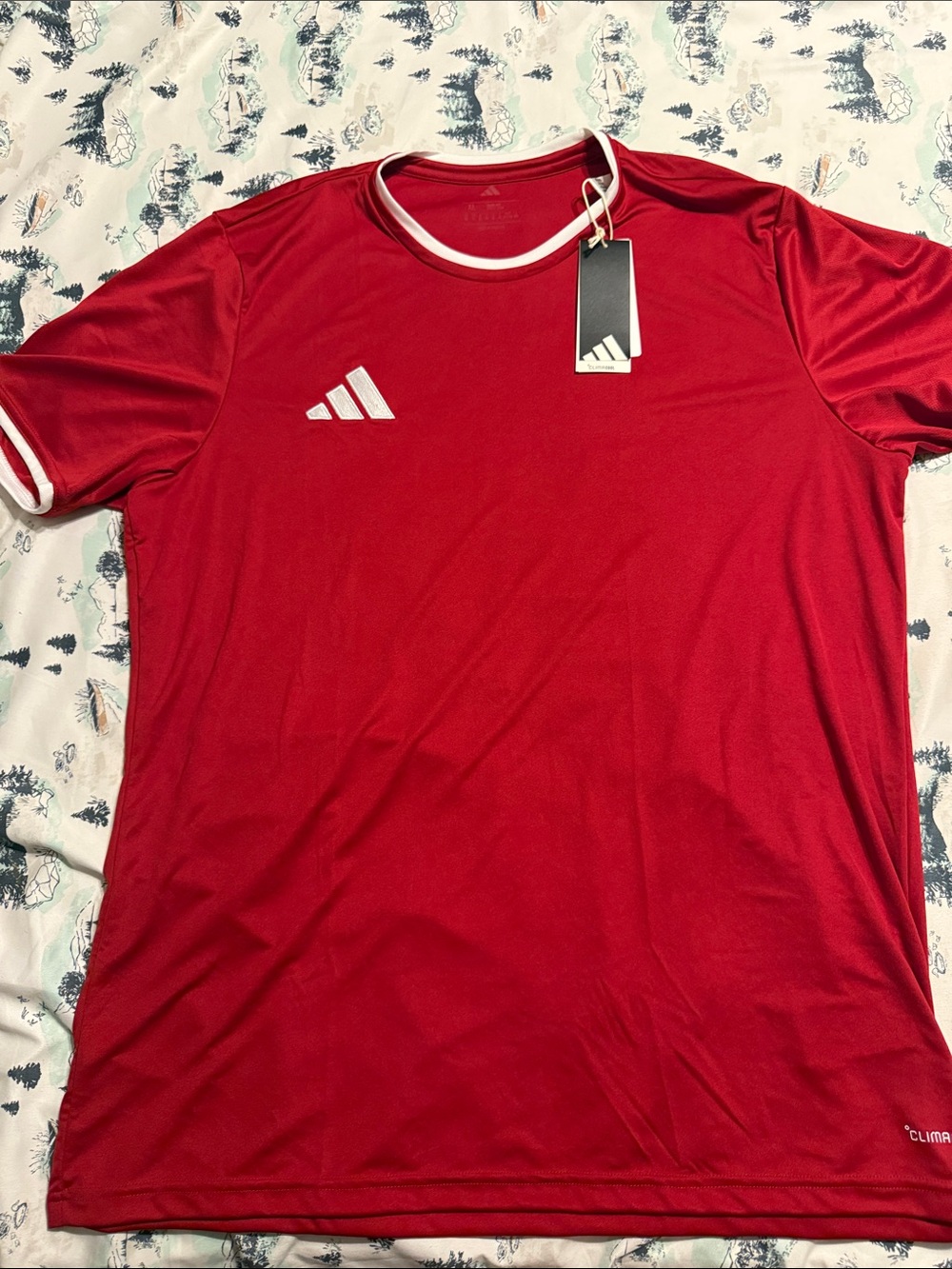 adidas Red Men’s Soccer Jersey with White Trim NEW XL or 2XL